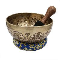 Buddhist Hand Beaten Jambati Singing Bowl, With Premium Etching Carving