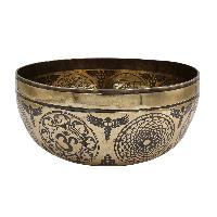 Buddhist Hand Beaten Jambati Singing Bowl, With Premium Etching Carving