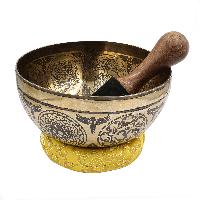 Buddhist Hand Beaten Jambati Singing Bowl, With Premium Etching Carving