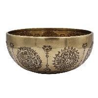 Buddhist Hand Beaten Jambati Singing Bowl, With Premium Etching Carving