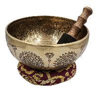 Buddhist Hand Beaten Jambati Singing Bowl, With Premium Etching Carving