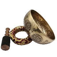 Buddhist Hand Beaten Jambati Singing Bowl, With Premium Etching Carving