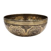 Buddhist Hand Beaten Jambati Singing Bowl, With Premium Etching Carving