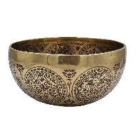 Buddhist Hand Beaten Jambati Singing Bowl, With Premium Etching Carving, Madala Design