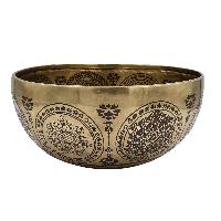 Buddhist Hand Beaten Jambati Singing Bowl, With Premium Etching Carving