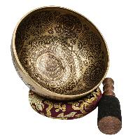 Buddhist Hand Beaten Jambati Singing Bowl, With Premium Etching Carving