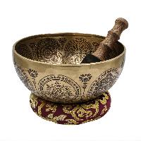 Buddhist Hand Beaten Jambati Singing Bowl, With Premium Etching Carving