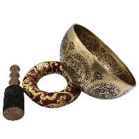 Buddhist Hand Beaten Jambati Singing Bowl, With Premium Etching Carving