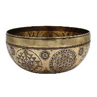 Buddhist Hand Beaten Jambati Singing Bowl, With Premium Etching Carving