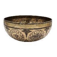 Buddhist Hand Beaten Jambati Singing Bowl, With Premium Etching Carving