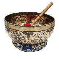 Buddhist Hand Beaten Jambati Singing Bowl, With Premium Etching Carving