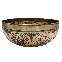 Buddhist Hand Beaten Jambati Singing Bowl, With Premium Etching Carving