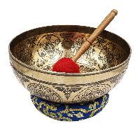 Buddhist Hand Beaten Jambati Singing Bowl, With Premium Etching Carving