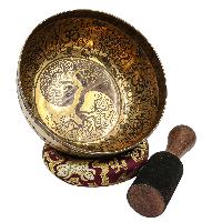 Buddhist Hand Beaten Jambati Singing Bowl, With Premium Etching Carving