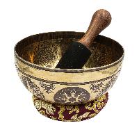 Buddhist Hand Beaten Jambati Singing Bowl, With Premium Etching Carving