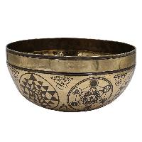 Buddhist Hand Beaten Jambati Singing Bowl, With Premium Etching Carving