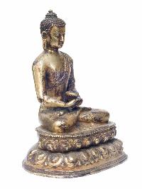 Buddhist Handmade Statue Of Amitabha Buddha, [gold Plated, Antique Finishing], High Quality