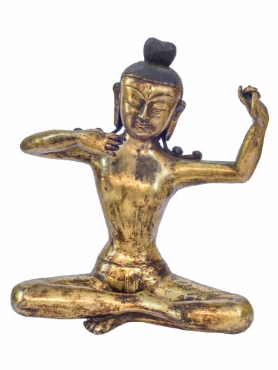 Buddhist Handmade Statue Of[siddhartha Gautam] Buddha, [gold Plated, Antique Finishing], High Quality