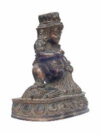 Buddhist Handmade Statue Of Yellow Jambhala, [oxidized, Antique Finishing], High Quality
