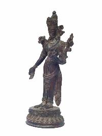 Buddhist Handmade Statue Of Standing Green Tara, [oxidized, Antique Finishing], High Quality