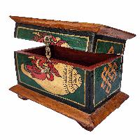 [traditional Tibetan], Ritual Jeweler And Ritual Item Box, With Endless Knot, [painted]