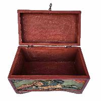 [traditional Tibetan], Ritual Jeweler And Ritual Vajra Box With Endless Knot, [painted]