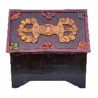 [traditional Tibetan], Ritual Jeweler And Ritual Vajra Box With Endless Knot, [painted]