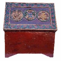 [traditional Tibetan], Ritual Jeweler And Ritual Item Box, With Ashtamangala Design [painted]