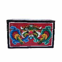 [traditional Tibetan], Ritual Jeweler And Ritual Item Box With Dragon Design And Endless Knot, [painted]