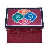 [traditional Tibetan], Ritual Jeweler And Ritual Item Box With Dragon Design And Endless Knot, [painted]