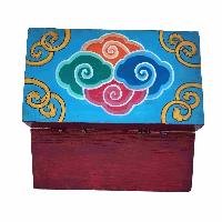 [traditional Tibetan], Ritual Jeweler And Ritual Item Box With Tiger Design And Endless Knot, [painted]