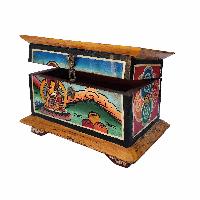 [traditional Tibetan], Ritual Jeweler And Ritual Item Box With Shakyamuni Buddha, [painted]