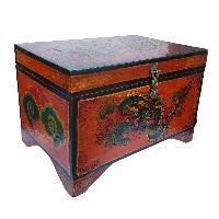 [traditional Tibetan], Ritual Jeweler And Ritual Item Box With Endless Knot And Dragon Design, [painted], [four Box Set]