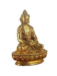 Buddhist Miniature Statue Of Amitabha Buddha, [gold Plated]