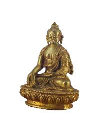 Buddhist Miniature Statue Of Medicine Buddha, [gold Plated]