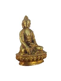 Buddhist Miniature Statue Of Medicine Buddha, [gold Plated]