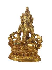 Buddhist Miniature Statue Of Aparimita, [gold Plated], Amitayus, Chepame