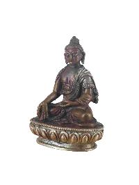 Buddhist Miniature Statue Of Ratnasambhava Buddha, [chocolate Oxidized]