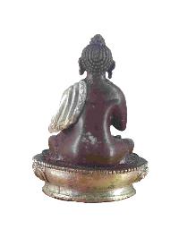Buddhist Miniature Statue Of Vairochana Buddha, [chocolate Oxidized]