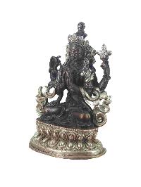 Buddhist Miniature Statue Of Chenrezig, [chocolate Oxidized]