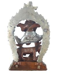 Buddhist Miniature Handmade Statue Of Dorje Drolo, [silver And Chocolate Oxidized]