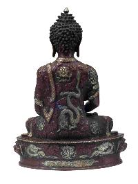 Buddhist Handmade Statue Of Amitabha Buddha, [chocolate Oxidized]