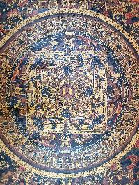 Buddhist Handmade Thangka Of Buddha Mandala Thangka, [oiled Thangka