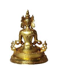 Buddhist Miniature Statue Of Aparimita, [gold Plated], Amitayus, Chepame