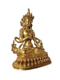 Buddhist Miniature Statue Of Vajrasattva, [gold Plated]