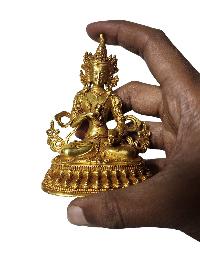 Buddhist Miniature Statue Of Vajrasattva, [gold Plated]