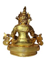 Tibetan Buddhist Statue Of Yellow Jambhala, [full Gold Plated]