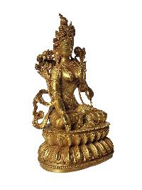 Tibetan Buddhist Statue Of White Tara, [full Gold Plated]