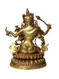 Tibetan Buddhist Statue Of Maha Manjushree, [full Gold Plated]