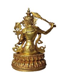 Tibetan Buddhist Statue Of Manjushri, Manjushree, [full Gold Plated]